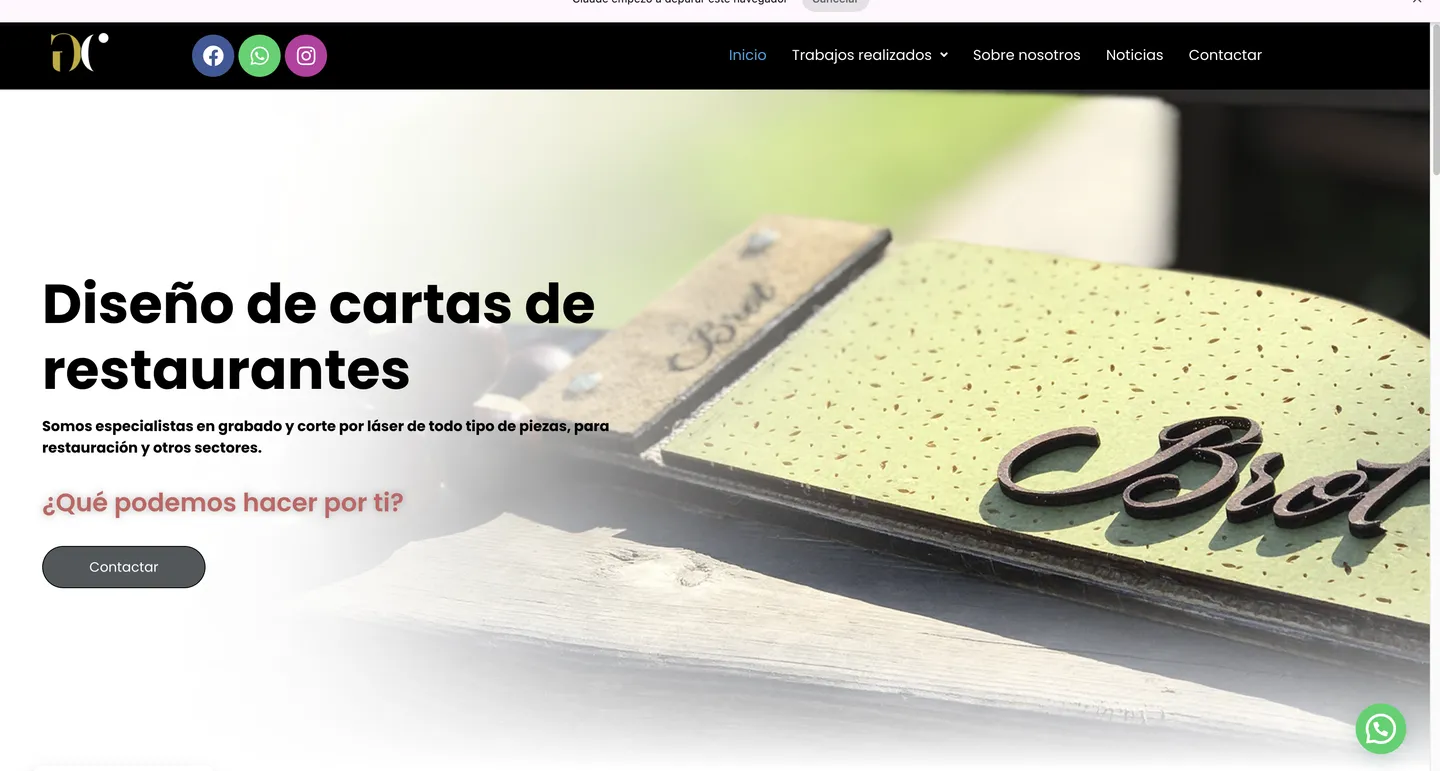 Portada: «Diseño de cartas de restaurantes»