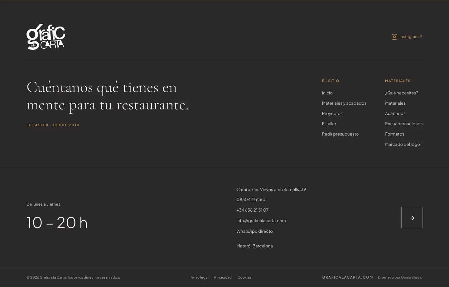 Pie propio: marca, horario, dirección, teléfono y WhatsApp