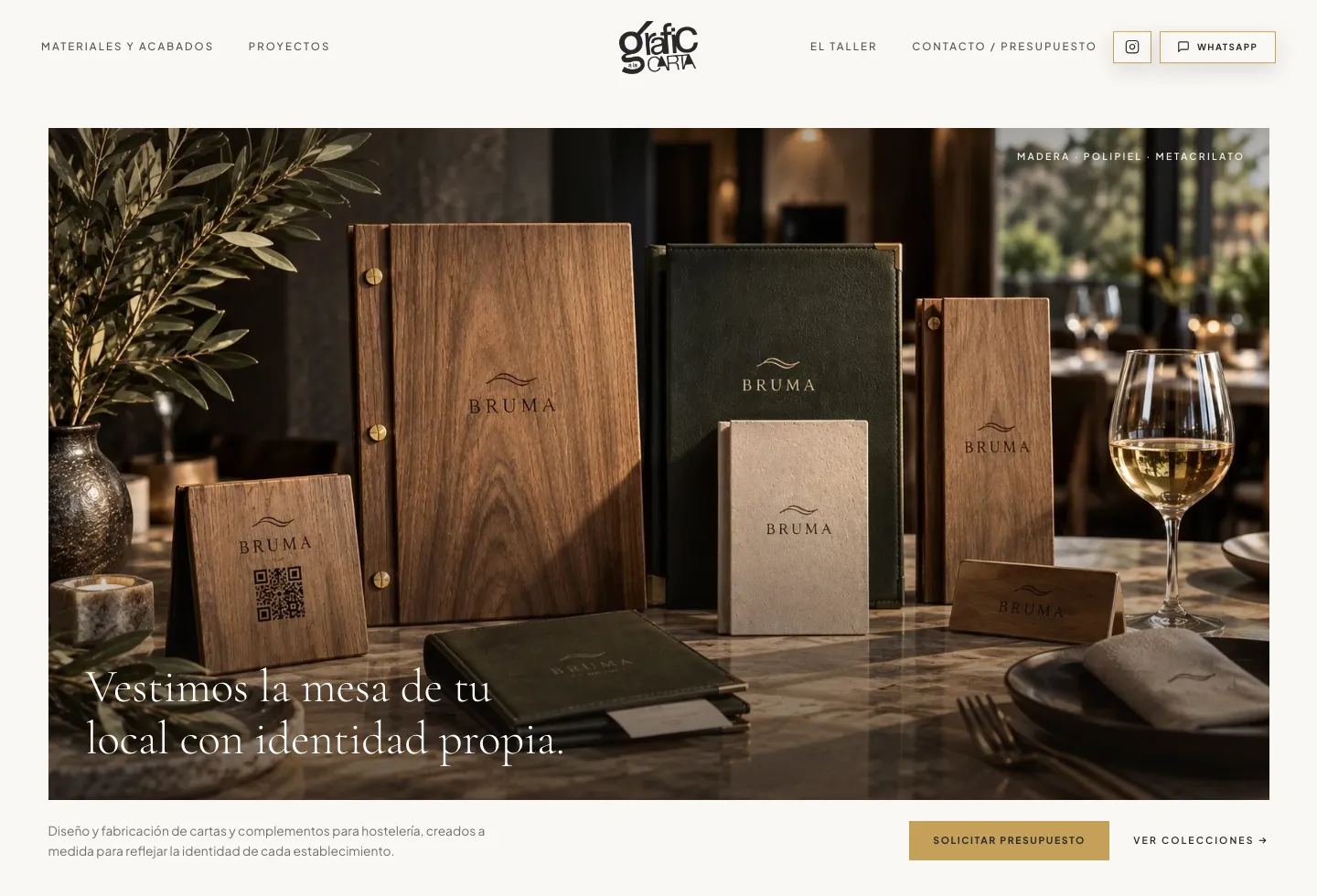 Grafic a la Carta · Cartas para restaurantes