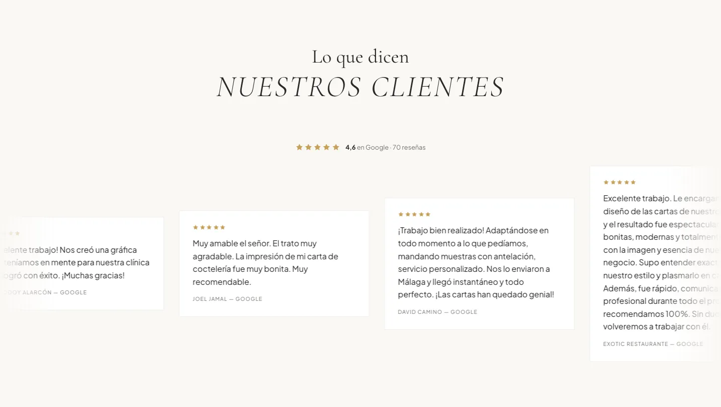 Reseñas de Google reales, con nombre