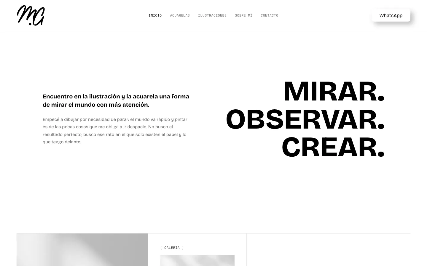 Mirar. Observar. Crear.
