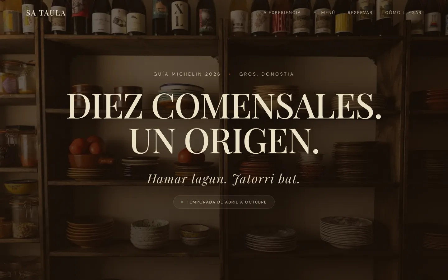 Restaurante · Restaurante de una sola mesa
